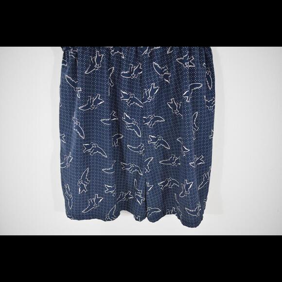 Greylin Navy Blue Bird Print Sleeveless Skort Romper Dress Small - Picture 5 of 8